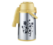 Delcasa DC2343 3 Litre Stainless Steel Airpot Vacuum Flask - Silver and Yellow