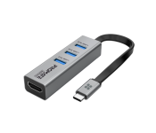 Promate 3 USB-C Hub HDMI Adapter - Grey