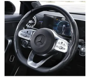 Generic Non Slip New Carbon Fiber Steering Pattern Wheel Cover - Black