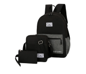 Galaxy Unisex Set of 3 Pieces Business Laptop Backpack - Black