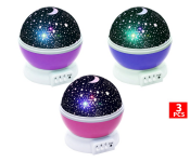 Pack of 3 Piece Magic Dream Rotating Projection Lamp JA043