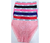 Pack Of 6 Pieces Free Size Cute Cozy Comfort Lingerie Tempting Pretty Underpants with Floral Lace Briefs For Women