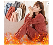 Winter Flannel Velvet Pajamas Sets Sleepwear for Women - Red  - Similar Product Imag - ID 123504