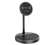 Promate 3-in-1 Aluminum Alloy Mag-Safe 15Watts Fast Magnetic Wireless Charger for iPhone 12 - Gold