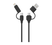Promate 4-in-1 60Watts 1.2 Meter USB-C Charging Cable - Black