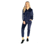 Womens Two Piece Striped Winter Warm Zip-Up Velvet Hooded Casual Wear set - Assorted Colors  - Similar Product Imag - ID 124787