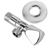 Geepas GSW61113 Chrome Plated Non-Ferritic Angle Valve Quality Solid Metal Construction - Silver