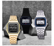 CS15 Vintage Smart Analog Digital Square Watch - Gold 