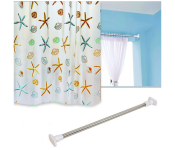 GTC 22000951 Waterproof Fabric Shower Curtain Set with Adjustable Stainless Steel Shower Curtain Rod Punch-free  - Similar Product Imag - ID 124355