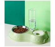 GTC 22000938 3 in 1 Stainless Steel Pet Dog Feeder Bowl with Dog Water Bottle - Green  - Similar Product Imag - ID 124368