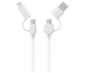 Promate 4-in-1 60Watts 1.2 Meter USB-C Charging Cable - White
