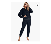 Winter Flannel Velvet Pajamas Sets Sleepwear for Women - Black  - Similar Product Imag - ID 125554