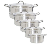 PRADO Graceful Design Metal Finish 10pcs Aluminium Cooking Pot Set  Made in pakistan