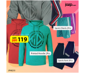 2 Pieces Unisex Assorted Color Streetwear Sports Pant + Set Of 2 Unisex Printed Terry Hoodie + 2 Piece Unisex Active Sports Shorts 