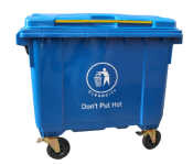 Industrial 660 Liter 4 Wheeled Flat Lid Waste Bin - Blue  - Similar Product Imag - ID 128037