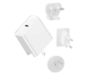 Trands AD1587 65W Interchangeable US, EU And UK Plugs Universal Travel Charger - White  - Similar Product Imag - ID 128008