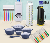 Milton 1 Liter Vacuum Insulated Flask Cafetressa -Black + Flexy BLE11 Bright On Rechargable Lantern- White + UTC Brook 10 Pieces Microwave Set And Serving Spoon - Blue + Jongo Toothpaste Dispenser -JA154 + Fuxwell High Quality Stainless Steel 3inch Knife Set - 12Pcs 