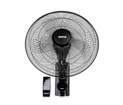 Geepas GF21125 Mountable Remotely Controlled Sleek Modern 60W Copper Motor 5 Leaf AS Blade 3 Speed Option Overheat Protection Home And Office Use 18 Inch Wall Fan- Black   - Similar Product Imag - ID 129753