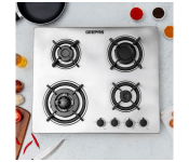 Geepas GGC31026 Stainless Steel Auto ignition Metal Knob 4 Burner Cast Iron Pan Support Burner-Silver  - Similar Product Imag - ID 129856