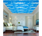 GTC 22000996 Customize Size Self-Adhesive Wallpaper 3D Of 60 CM x 1000 CM Blue Sky White Clouds Ceiling Sticker -Sky Blue  - Similar Product Imag - ID 130033