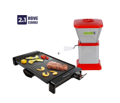 Sencor SBG 106BK 2300W Barbecue Flat Grill With 2 Grilling Surfaces - Black + Royalford RF9710 Stainless Steel Chilly Cutter - Red And Silver 