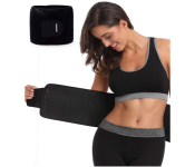 GTC 22001003 Waist Trimmer Sweat Workout Slimming Belt for Women and Men Sauna Body Shaper Sports Girdles XL-Black