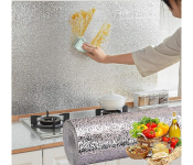 GTC 22001007 Anti-Mold and Heat Resistant Oil Proof And Waterproof Auminium Foil Wallpaper for Walls Cabinets Drawers Of 60 x 500 CM -Silver  - Similar Product Imag - ID 130022