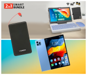 F10 Luxury Touch 10 Inch Tablet Notebook, 4GB RAM 128GB Storage, 5G Dual SIM Card, Metal Housing With Free Gifts - BLUE + VEGER Portable Power Bank 15000mAh - Black 