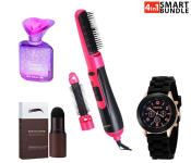 ISonic IH 911 2 In 1 Multi Function Hair Styler - Black & Pink + Loveme Beauty Multi Purpose Instant Shape Eyebrow Stamp Stencil Kit With Eyebrow Brush + Dorall Collection Forever Twilight Eau De Toilette Natural Spray For Women - 100ml + Geneva Silicone Band Woman Watch - Black 
