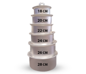 Lamina 12pc Metal Finish Aluminium Cookware Pot Set Made in KSA