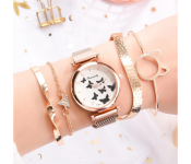 Ladies Butterfly Watch Set by Rinnandy Rose Gold with 4 Bracelets  - Similar Product Imag - ID 131534