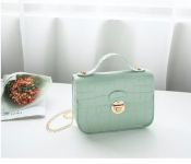FN-Classic Crocodile Pattern Fashion Mini Shoulder Phone Bags with Chain Strap for Women - Sky Blue