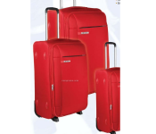 Para John PJTR3022GO 3 Pieces 4 Wheel PVC Trolley Set - Red Front View - ID 131473