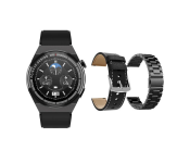 GT3 Max 1.5 inch Round Smart Watch With HD Screen Wireless Charging Bluetooth Call IP68 Waterproof And 3 Straps - Black