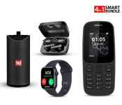 M19 Digital Display TWS Mini Sports Headset With Charging Bin + Nokia 105 Dual Sim Mobile Phone - Black (Refurbished) + TG 113 Portable Wireless Bluetooth Stereo High Bass Speaker - Assorted (Bulk) + IWO 8 Sport Smart Watch - Black