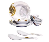 Royal mark 22-Piece Melamine Ware Dinner Set - Yellow/White  - Similar Product Imag - ID 131410