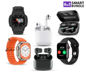 Bundle 1 PCs Set 8 Series XS8 Pro Ultra Smart Watch Ocean Band Loop Wrist Strap - Orange + 1 PCs Set IWO 8 Sport Smart Watch - Black + 1 PCs Set GT FD69 Sports Fitness Tracker With Custom Dials Smart Watch - Black + 1 PCs Set inPods 12 Twin Bluetooth Headset - White + 1 PCs Set TWS Airpod Pro 3 Bluetooth Earphones Wireless Headset - Black + 1 PCs Set M19 Digital Display TWS Mini Sports Headset With Charging Bin