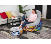 Generic Portable Inflatable Sofa With Footrest Assorted Image