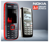 Bundle 1 PCs Set Nokia 1112 Refurbished Mobile Phone - Black + 1 PCs Set Nokia 5130 Xpress-Music Mobile Phone - Black (Refurbished)