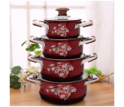 8 pcs High Quality stainless steel cookware set - Red