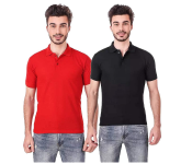 Mixed Color Solid Mens Polo Cotton Tshirt Image