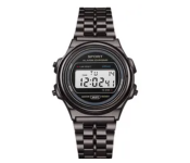 Alnoor F91W LED Digital Watch Fashion Women Multifunction Sports Wrist Watch Electronic - Black