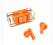 Generic Wireless Earphones Sound Stereo Wireless earbuds With LED Digital Display Charging Box - Orange 