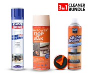 Bundle 1 PCs Set V-MAFA 650ml Car Care Multi-Purpose Foam Car Cleaner + 1 PCs Set Generic 700ml Highpower Stop That Leak Water Leak Repair Spray Leaking Repair + 1 PCs Set High Quality 500ml Foam Kitchen Cleaner Spray - Orange
