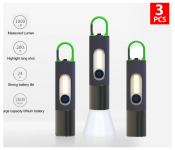 Bundle 3 PCs Set Generic Zoomable LED Flashlight Image