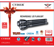 3 in 1 Rechargeable LED Stainless Steel Flashlight Image