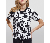 Womens Trendy Round Neck 9038 Letters Print Daily Image