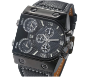 Fashion Mens 3 TimeZone Supported Japan Quartz Large Image