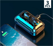 Bundle 3 PCs Set FN-Electric Display F9-5 TWS Mini Wireless Stereo Invisible Sports Headset With Charging Bin Mini