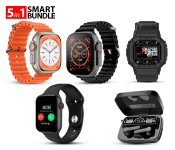 Bundle 1 PCs Set IWO 8 Sport Smart Watch - Black + 1 PCs Set T500 Ultra Pro Clip USB Charging Smart Watch Ocean Band Loop Wrist Strap - Black + 1 PCs Set T500 Ultra Pro Clip USB Charging Smart Watch Ocean Band Loop Wrist Strap - Orange + 1 PCs Set GT FD69 Sports Fitness Tracker With Custom Dials Smart Watch - Black + 1 PCs Set M19 Digital Display TWS Mini Sports Headset With Charging Bin